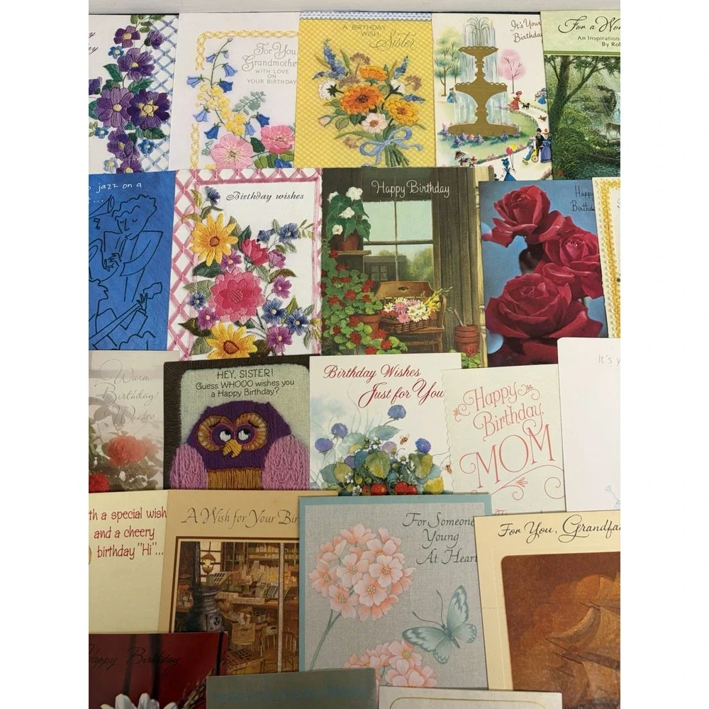 Vintage Birthday Cards Some Fronts ONLY Scrapbooking Crafts Decoupage Lot of 50+